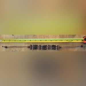 Hand crafted unisex leather and bead bracelet Vintage